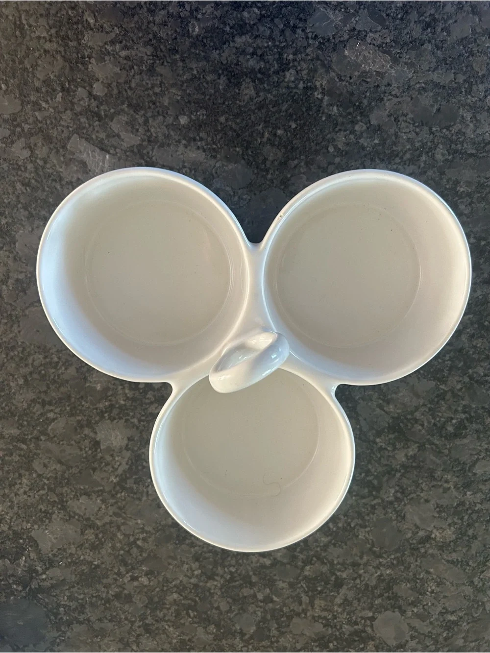 Crate&Barrel White Triple Serving Dip Dish